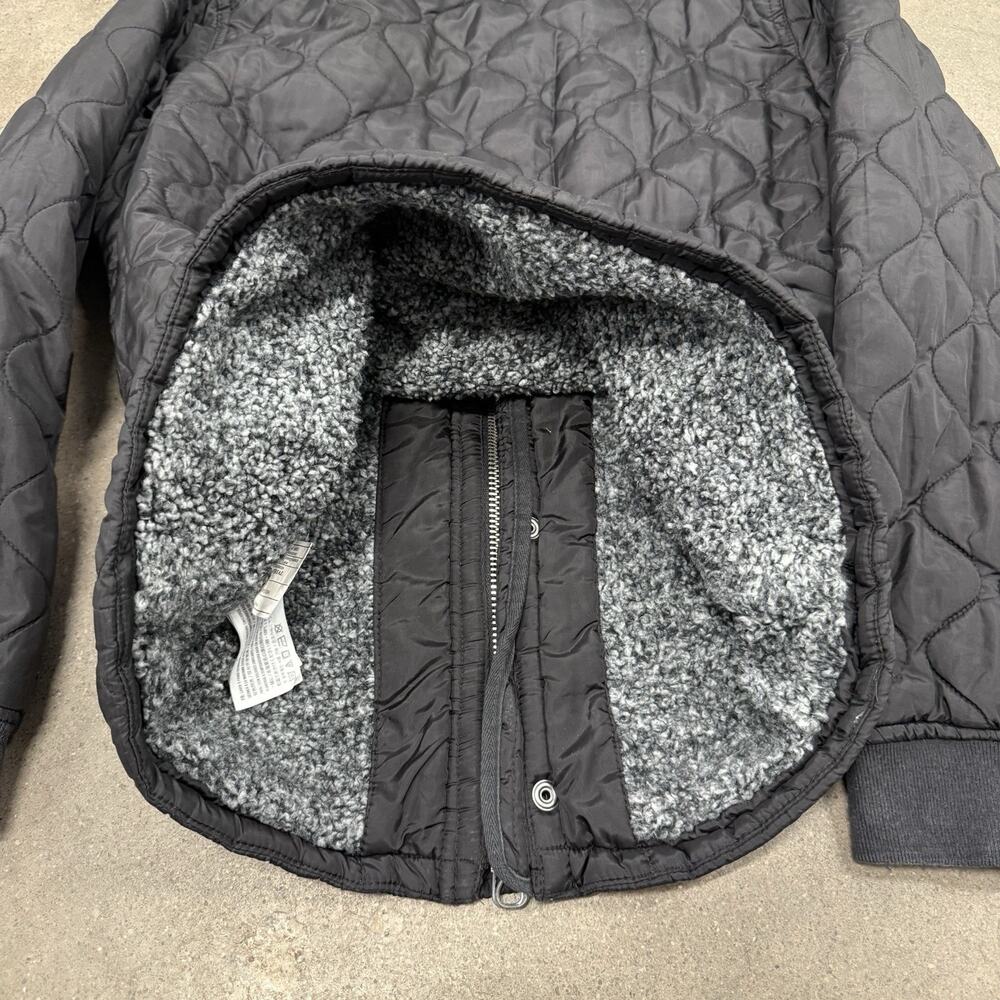 ABERCROMBIE & FITCH QUILTED ARMY MILITARY SNAP BOMBER JACKET BLACK MENS XS - Picture 5 of 9